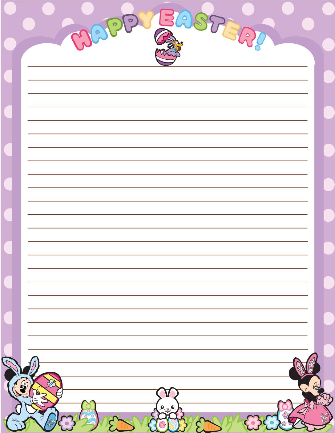 Stationery 2 Mickey Mouse Easter