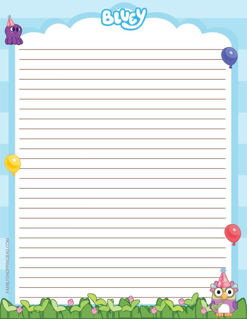 Stationery  Bluey  pdf