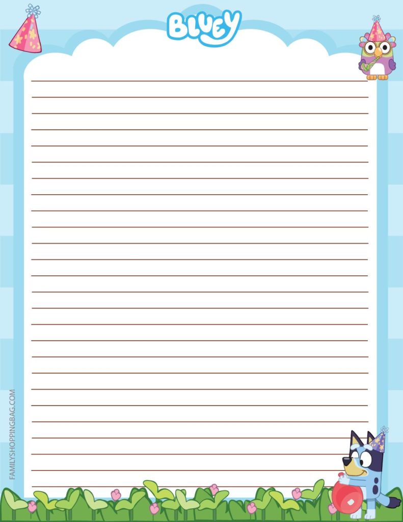 Stationery Bluey  pdf