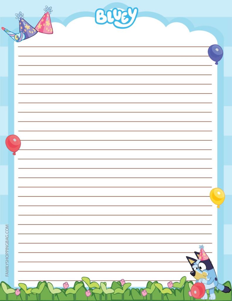 Stationery Bluey  pdf