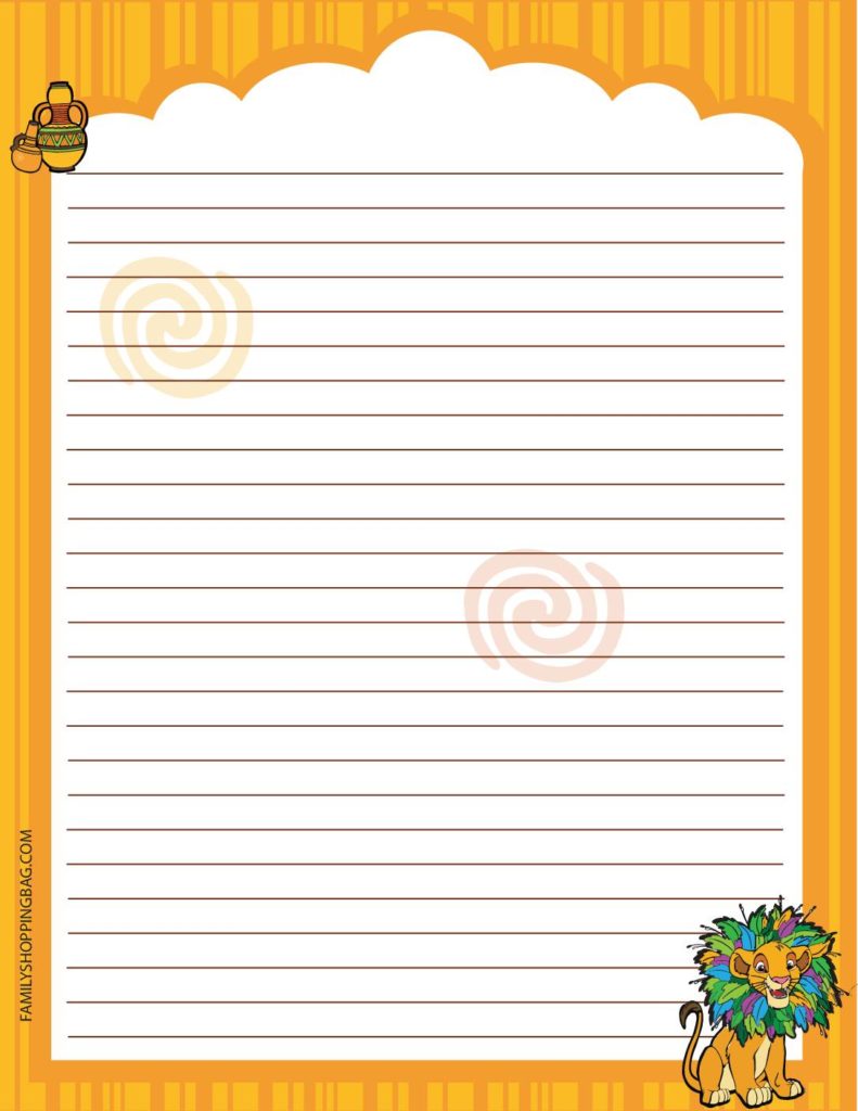 Stationery Lion King  pdf