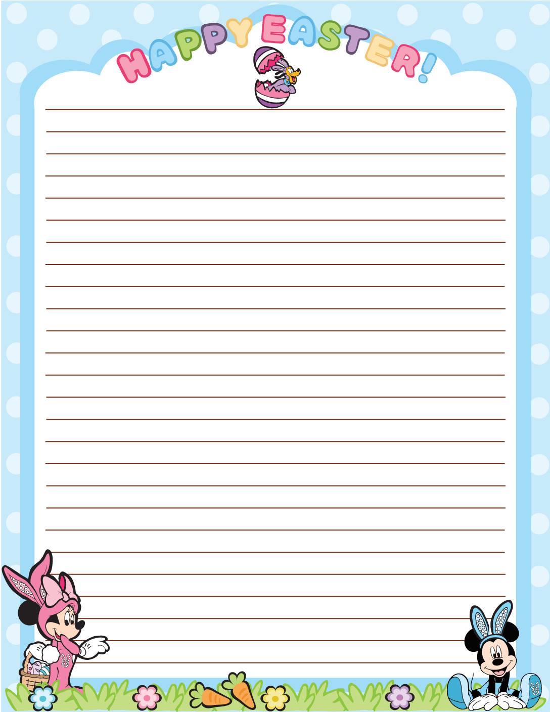 Stationery Mickey Mouse Easter Stationery