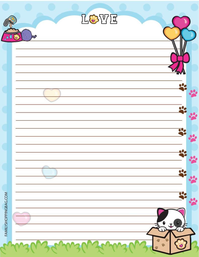 Stationery Valentine Pups and Kittens  pdf