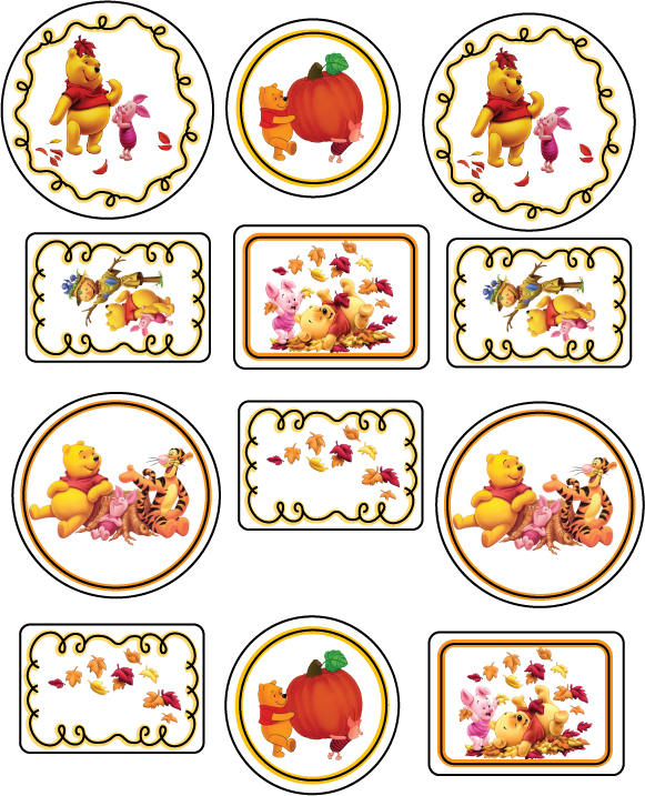 Stickers Thanksgiving Pooh 2 Stickers