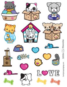 Stickers Valentine Pups and Kittens  pdf
