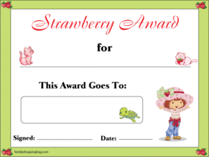 Strawberry Shortcake Award