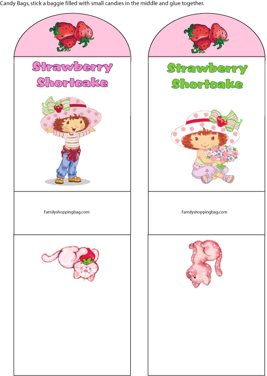 Strawberry Shortcake Candy Bag Favor Box