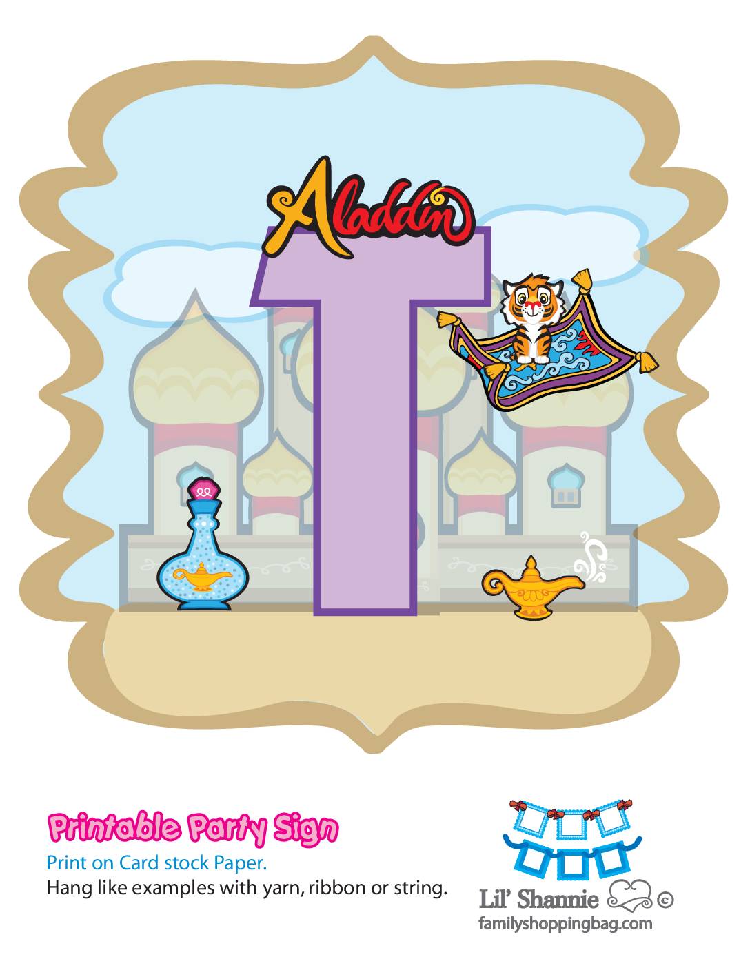 T Banner Aladdin Party Banners