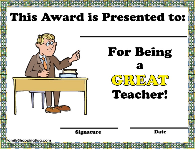 Teacher Award - Man Awards