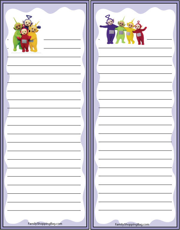 Teletubbies Grocery List Grocery List