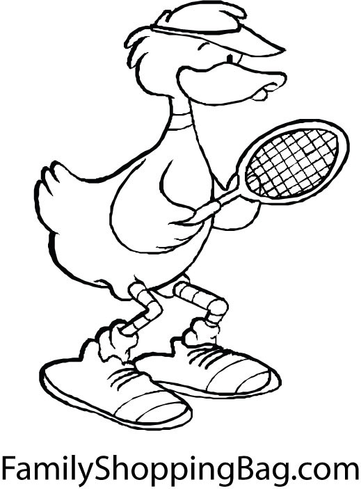 Tennis Duck Coloring Pages