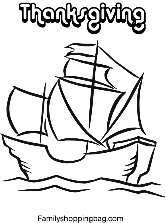 Thanksgiving Ship Coloring Pages