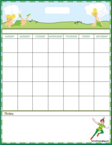 Tinker Bell Calendar