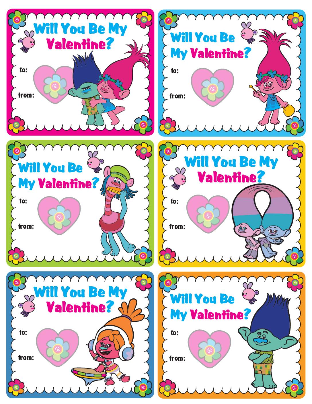 Trolls School Valentines  pdf