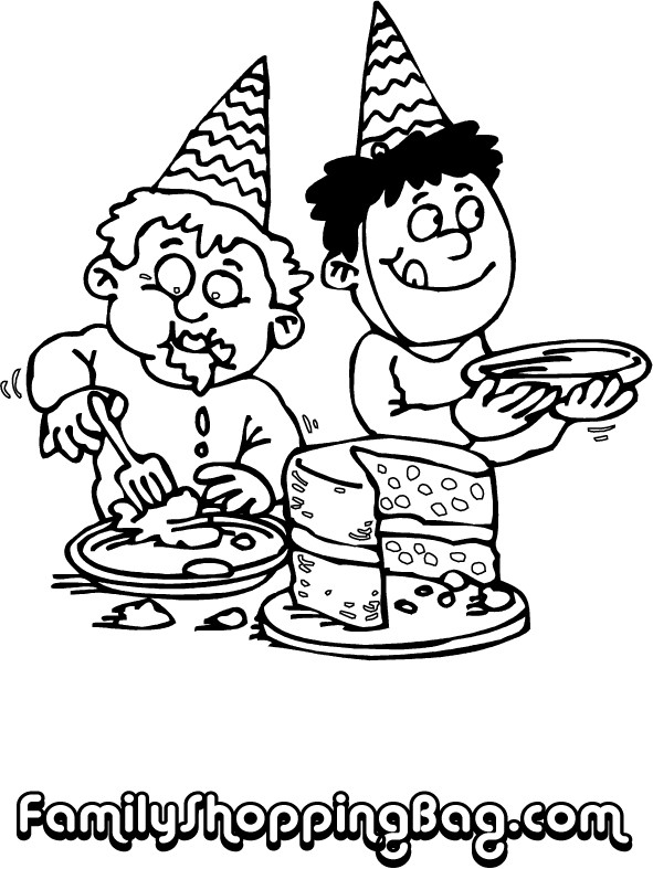 Two Boys Bday Color Page Coloring Pages