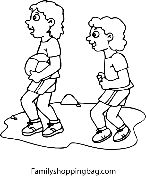 Two Kids Sports Coloring Pages