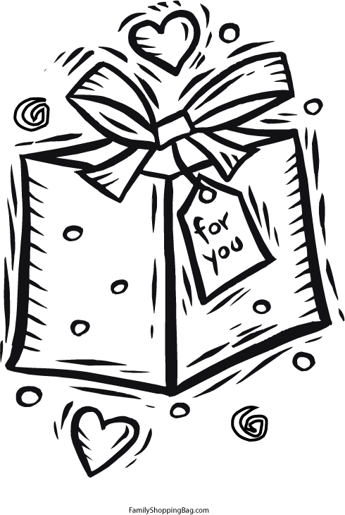 Valentine Package Color Page Coloring Pages