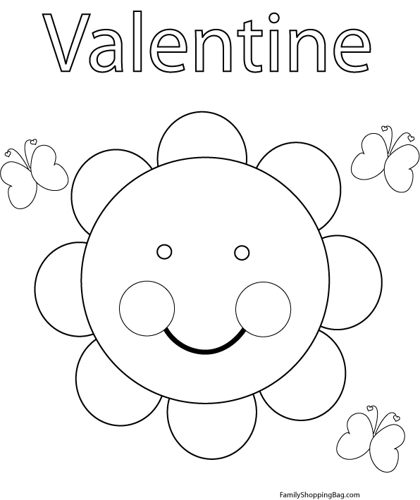 Valentine Sun Coloring Pages
