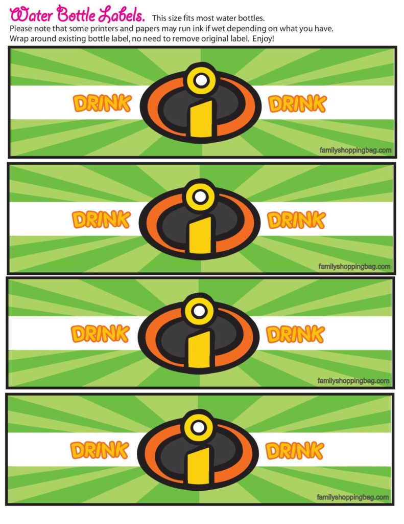 Water Bottle Label Incredibles  pdf