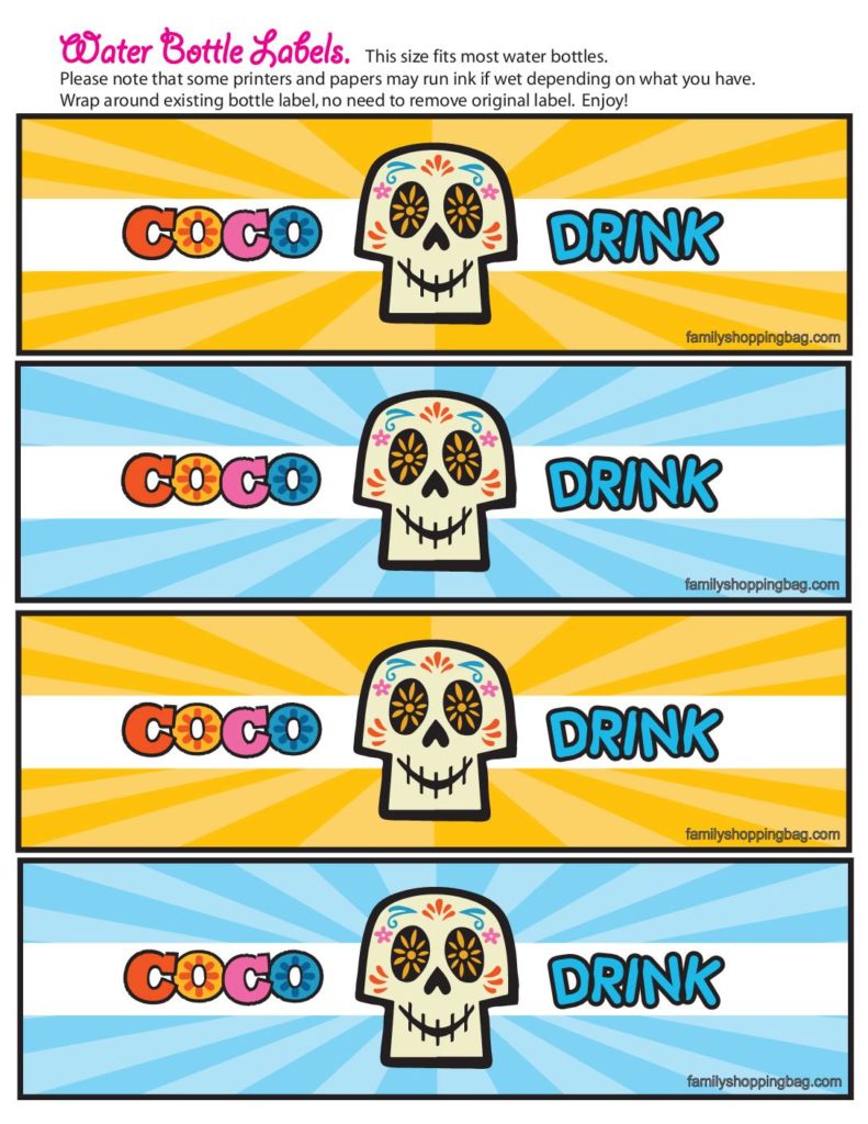 Water Bottle Labels Coco  pdf