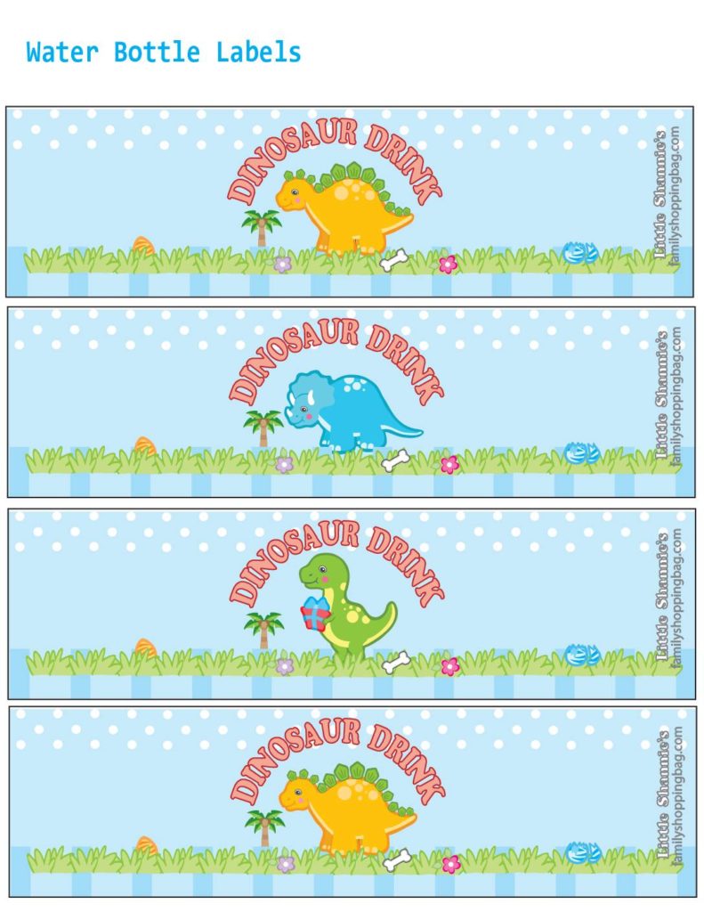 Water Label Dinosaur  pdf