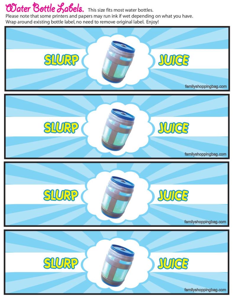 Water Label Fortnite  pdf