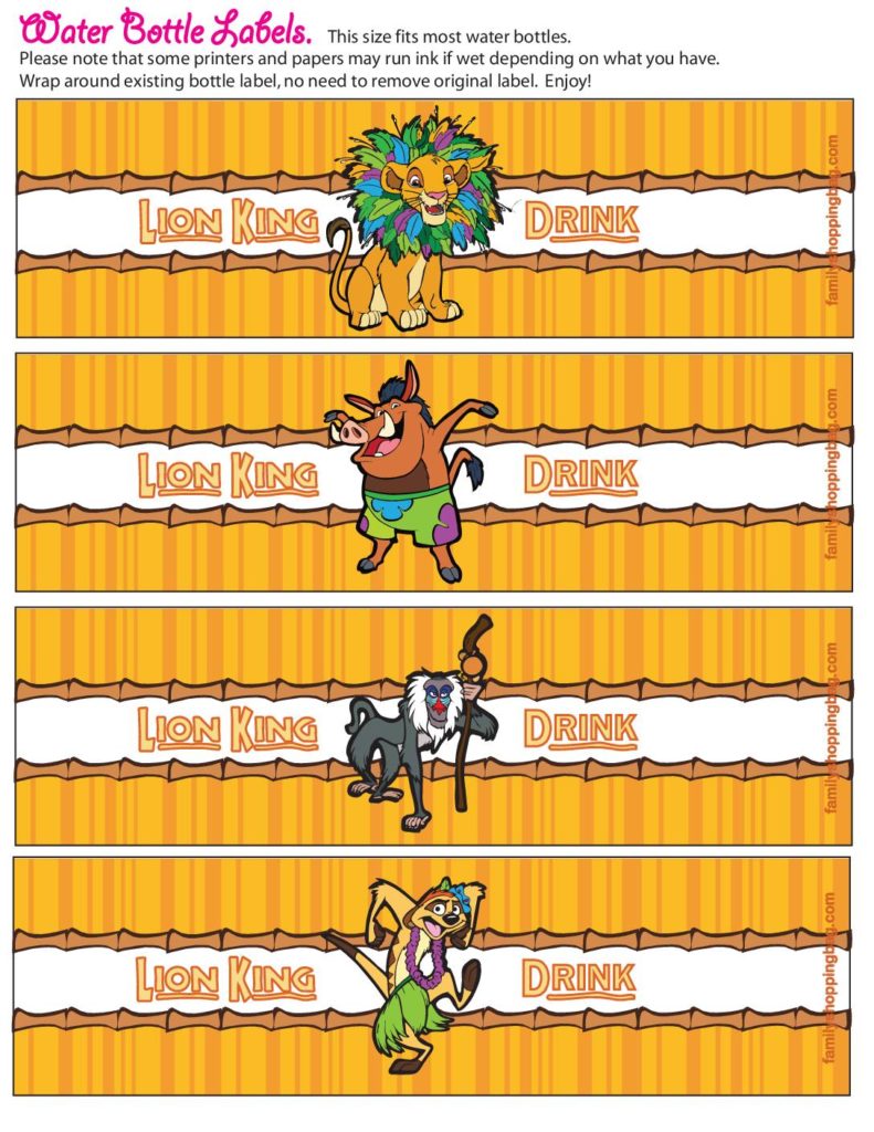 Water Label Lion King  pdf