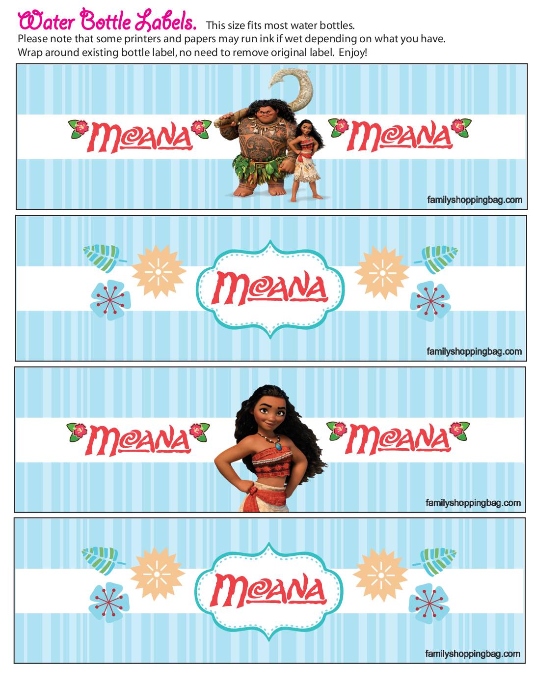 Water Label Moana Labels