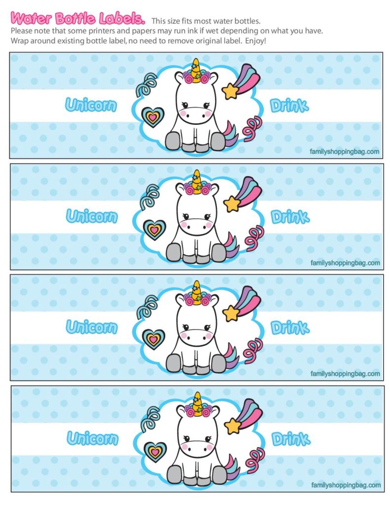 Water Label Unicorn  pdf
