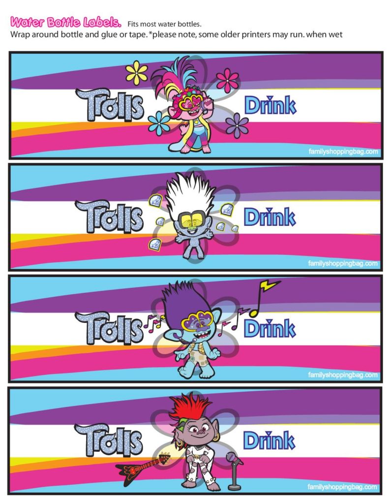 Water Labels Trolls  pdf
