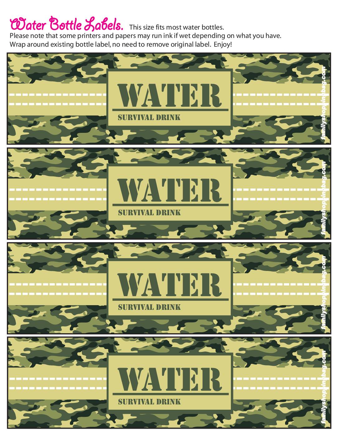 Water wrapper army Labels