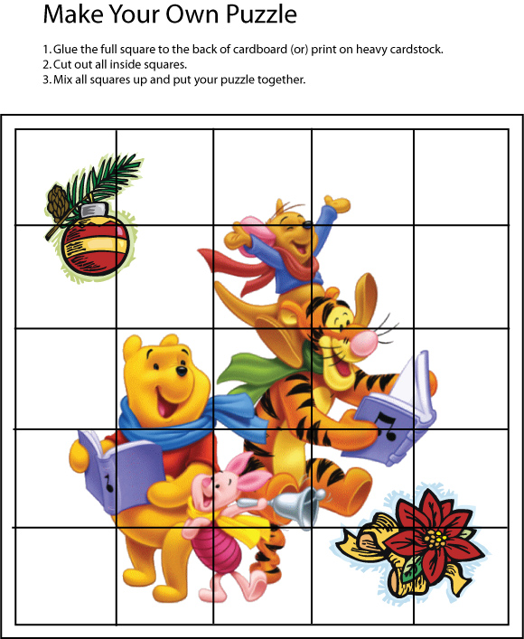 Winnie Pooh Holiday Puzzle 5 Games