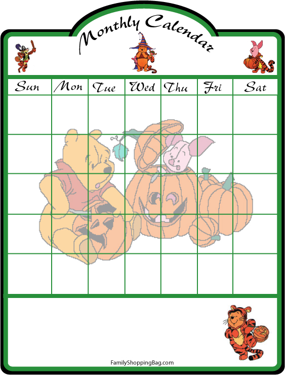 Winnie the Pooh Halloween Calendar Calendars
