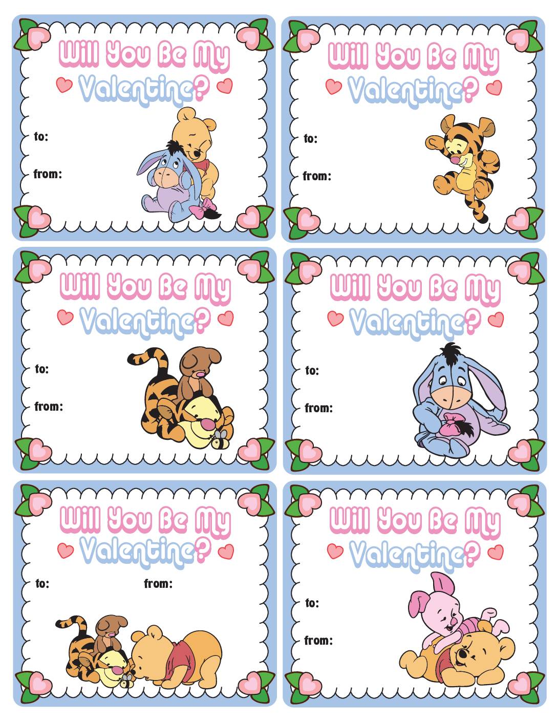 Winnie the Pooh Valentines Valentines