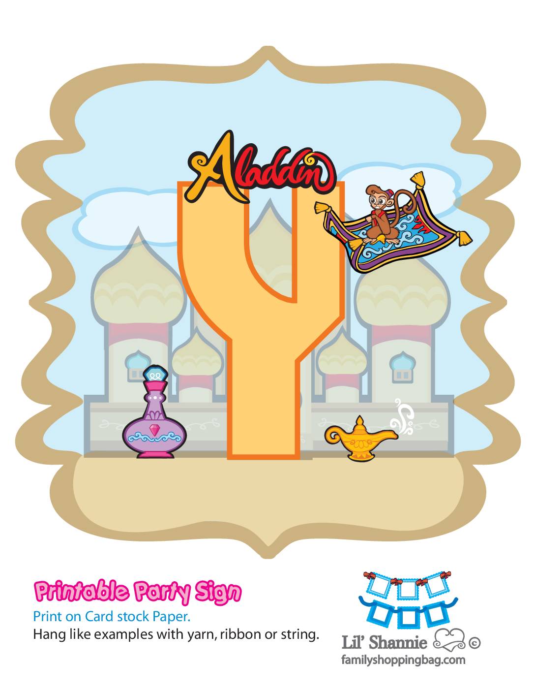 Y Banner Aladdin Party Banners