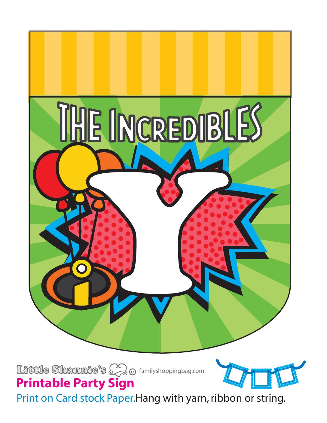 Y Banner Incredibles Party Banners