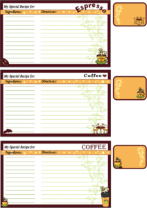 Coffee Recipe Cards Recipe Cards