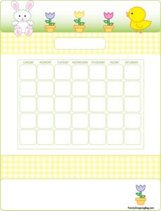 Bunny Chick Calendar