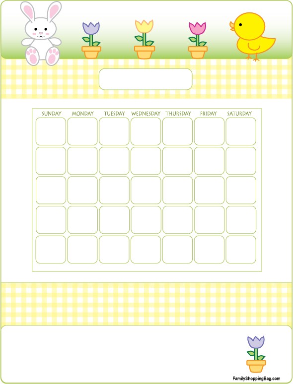 Bunny Chick Calendar Calendars
