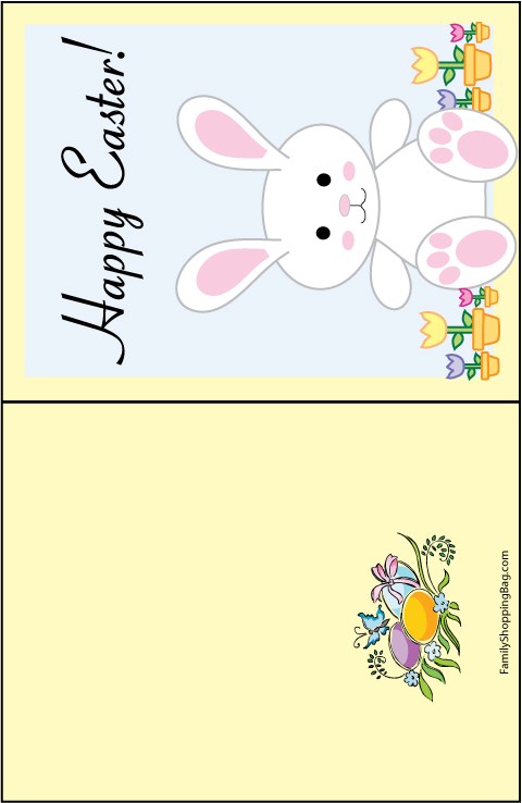 Easter Card White Bunny Invitations