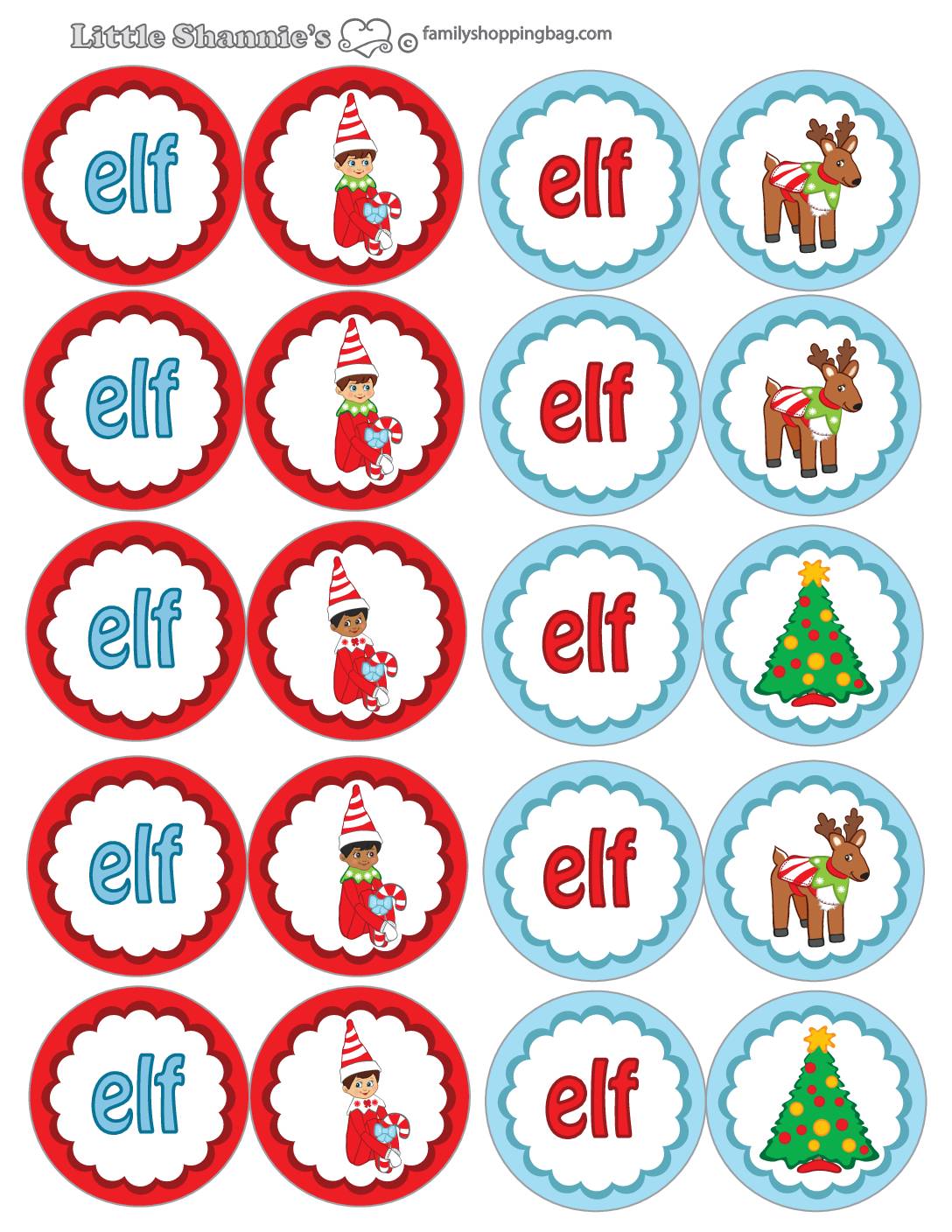 elf cupcake toppers