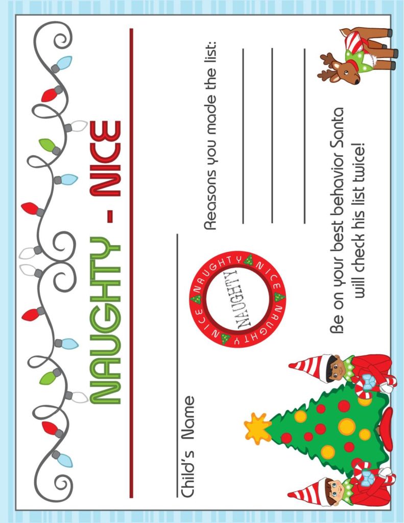 elf naughty report  pdf