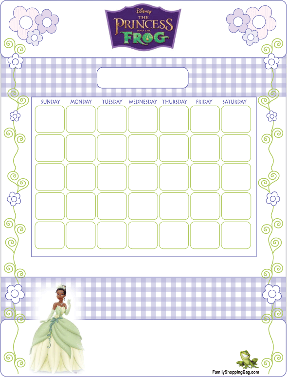 Calendar Princess Frog Calendars