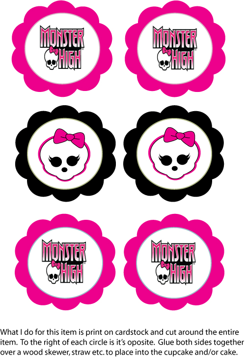 Monster High Cupcake Top Party Decorations