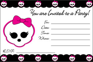 Monster High Invite Invitations