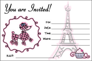 Pink Poodle Invite Invitations