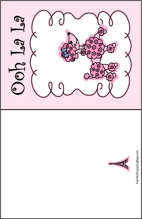 Pink Poodle Card Invitations