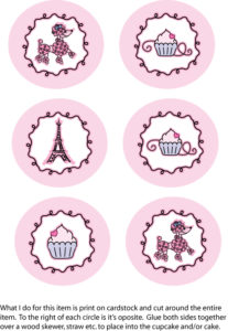 Cupcake Poodle Toppers Party Decorations