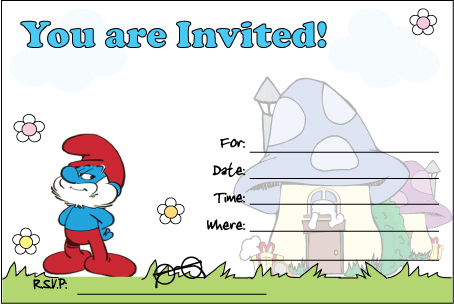 Smurfs Invitation Invitations