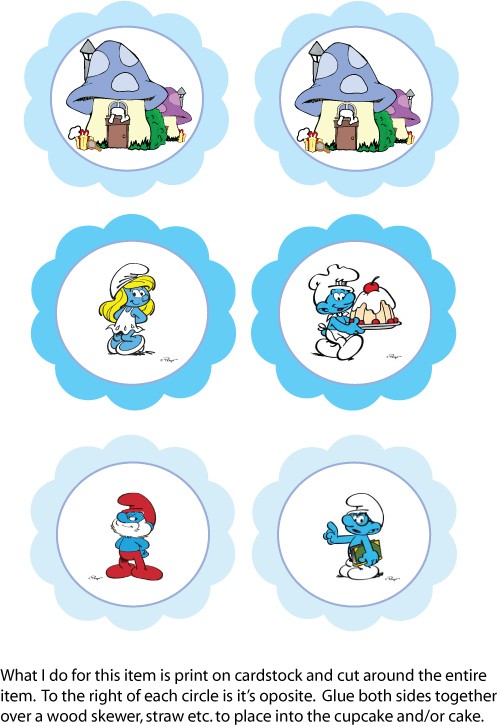 Smurfs Cupcake Toppers